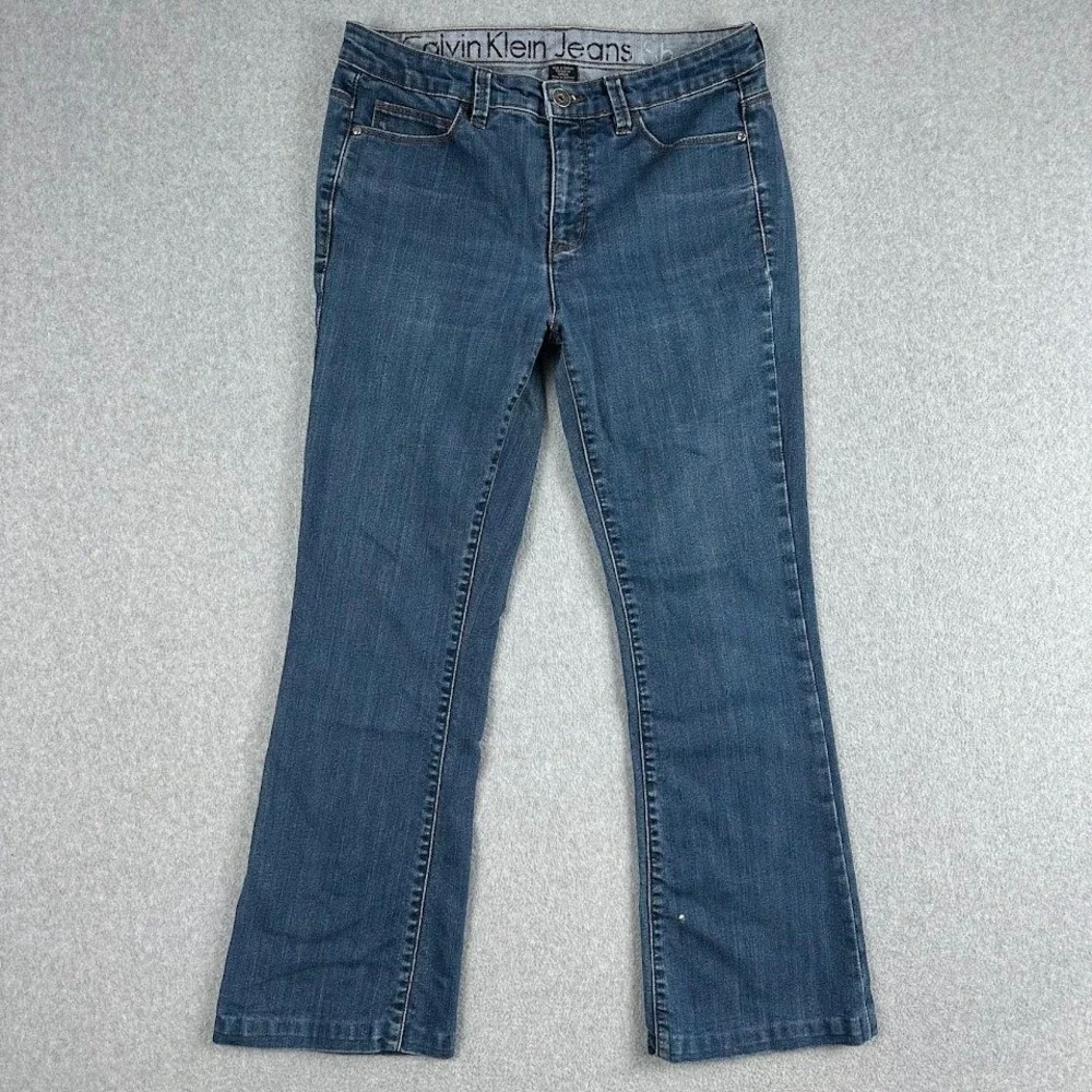 Calvin Klein Jeans Womens Bootcut Denim Pants Blue Wash Size 30 10 Western Rodeo